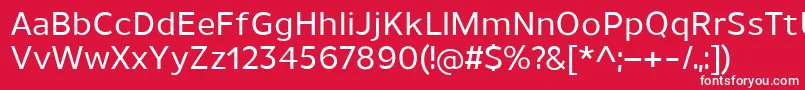 フォントUnimanMedium – 赤い背景に白い文字