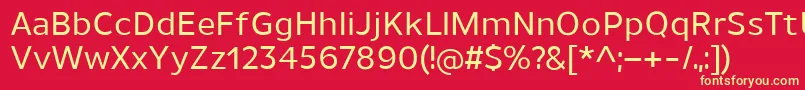 UnimanMedium Font – Yellow Fonts on Red Background