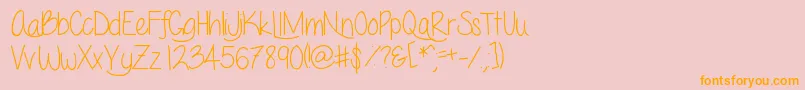 Lovemeforever Font – Orange Fonts on Pink Background