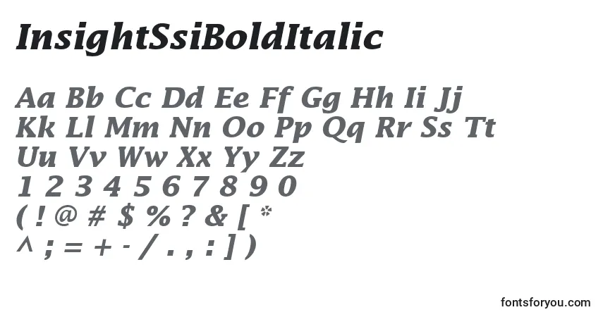Police InsightSsiBoldItalic - Alphabet, Chiffres, Caractères Spéciaux