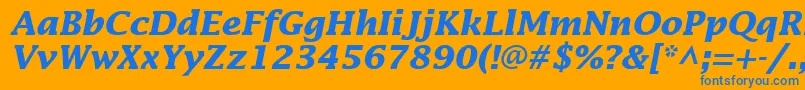 InsightSsiBoldItalic Font – Blue Fonts on Orange Background