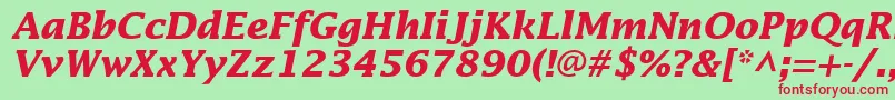 Czcionka InsightSsiBoldItalic – czerwone czcionki na zielonym tle