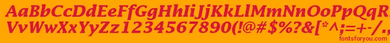InsightSsiBoldItalic Font – Red Fonts on Orange Background