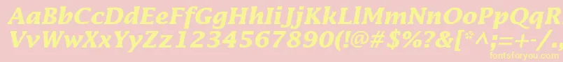 InsightSsiBoldItalic Font – Yellow Fonts on Pink Background