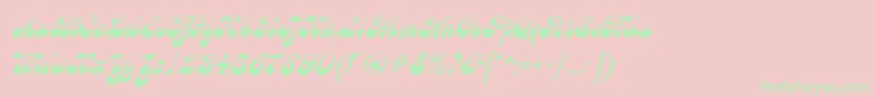 BrandyMfScript-Schriftart – Grüne Schriften auf rosa Hintergrund