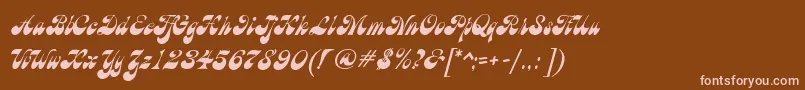 BrandyMfScript Font – Pink Fonts on Brown Background