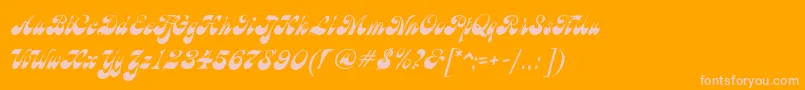 BrandyMfScript Font – Pink Fonts on Orange Background