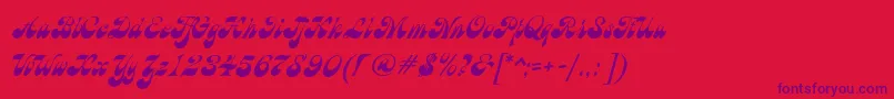 BrandyMfScript Font – Purple Fonts on Red Background