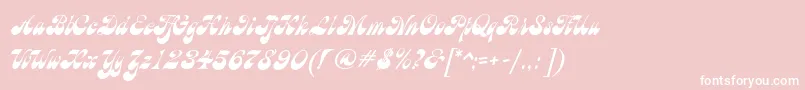 BrandyMfScript-Schriftart – Weiße Schriften auf rosa Hintergrund