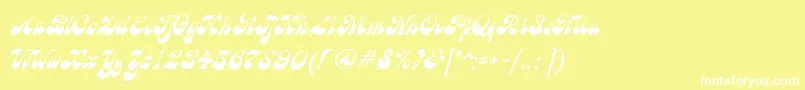 BrandyMfScript Font – White Fonts on Yellow Background