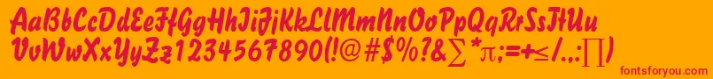 BisonlightDb Font – Red Fonts on Orange Background