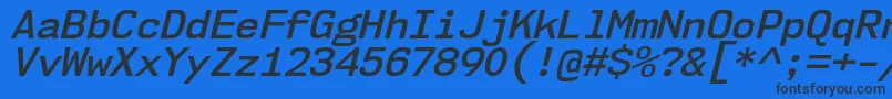 Nk57MonospaceNoSbIt Font – Black Fonts on Blue Background