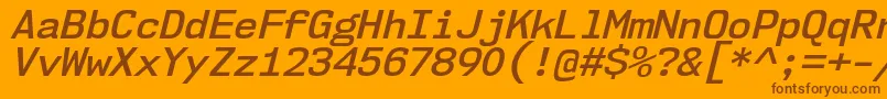 Nk57MonospaceNoSbIt Font – Brown Fonts on Orange Background