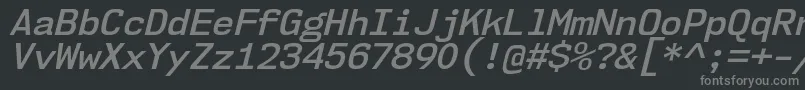 Fonte Nk57MonospaceNoSbIt – fontes cinzas em um fundo preto