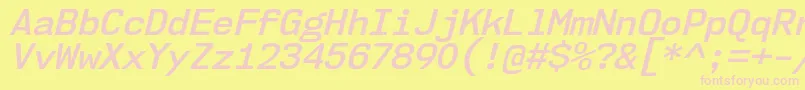 Nk57MonospaceNoSbIt Font – Pink Fonts on Yellow Background