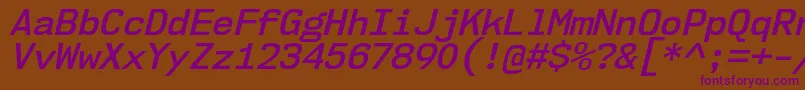 Nk57MonospaceNoSbIt Font – Purple Fonts on Brown Background