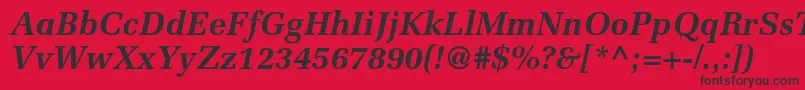 フォントMeliorltstdBolditalic – 赤い背景に黒い文字