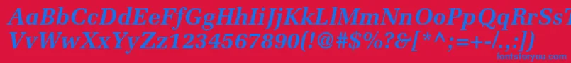 MeliorltstdBolditalic Font – Blue Fonts on Red Background