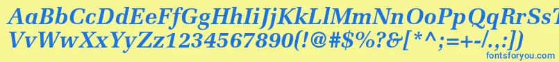 MeliorltstdBolditalic Font – Blue Fonts on Yellow Background