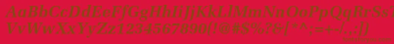 MeliorltstdBolditalic Font – Brown Fonts on Red Background