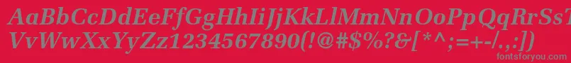 MeliorltstdBolditalic Font – Gray Fonts on Red Background