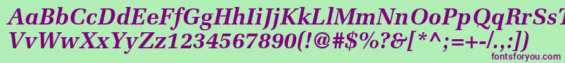 MeliorltstdBolditalic Font – Purple Fonts on Green Background
