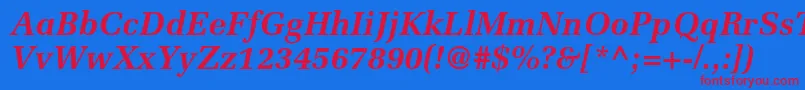 MeliorltstdBolditalic Font – Red Fonts on Blue Background