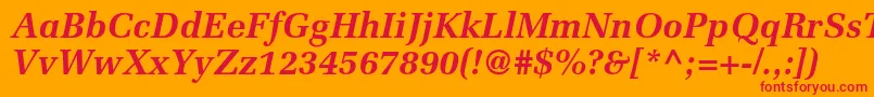 MeliorltstdBolditalic Font – Red Fonts on Orange Background