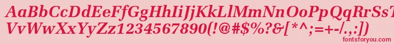 MeliorltstdBolditalic Font – Red Fonts on Pink Background