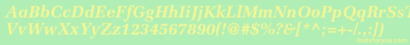 MeliorltstdBolditalic Font – Yellow Fonts on Green Background