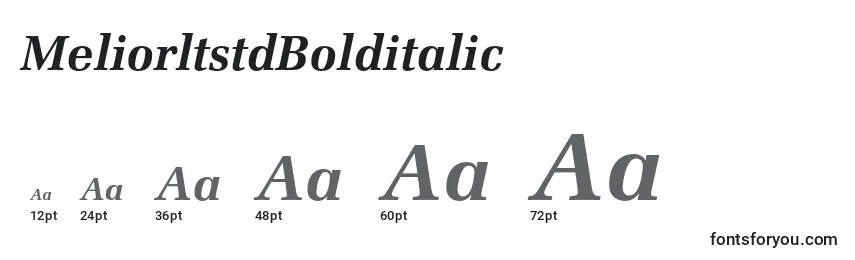 Размеры шрифта MeliorltstdBolditalic