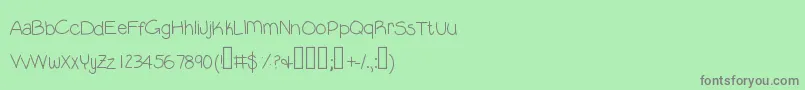 Lisätietoja Lilguy-fontista Lilguy-fontti – harmaat kirjasimet vihreällä taustalla