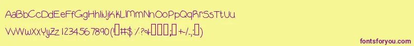 Lilguy Font – Purple Fonts on Yellow Background