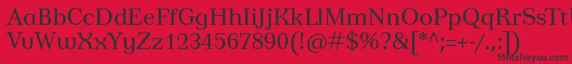 フォントTusardeco – 赤い背景に黒い文字