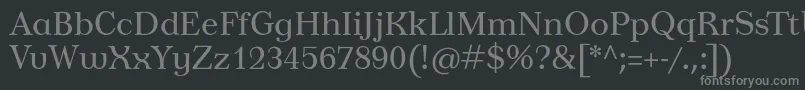 フォントTusardeco – 黒い背景に灰色の文字