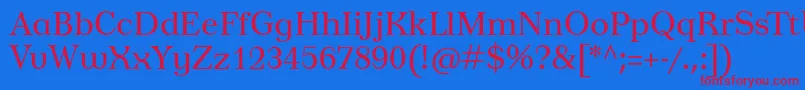 Tusardeco Font – Red Fonts on Blue Background