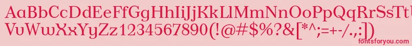 フォントTusardeco – ピンクの背景に赤い文字