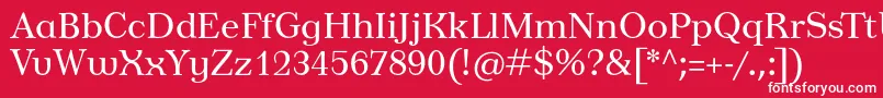 フォントTusardeco – 赤い背景に白い文字