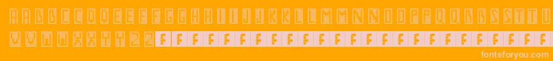 GmNo1-fontti – vaaleanpunaiset fontit oranssilla taustalla