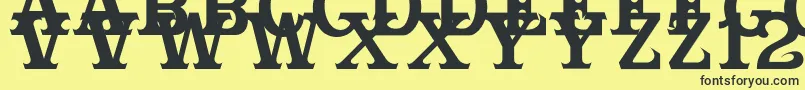 Cabbagetownsmcaps Font – Black Fonts on Yellow Background