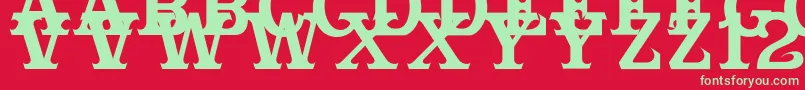 Cabbagetownsmcaps Font – Green Fonts on Red Background
