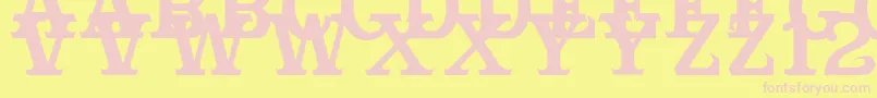 Шрифт Cabbagetownsmcaps – розовые шрифты на жёлтом фоне