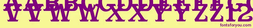 Cabbagetownsmcaps Font – Purple Fonts on Yellow Background