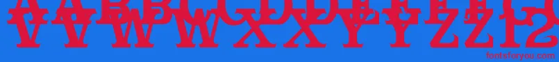 Cabbagetownsmcaps Font – Red Fonts on Blue Background