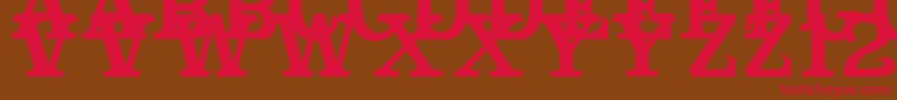 Cabbagetownsmcaps Font – Red Fonts on Brown Background