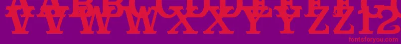 フォントCabbagetownsmcaps – 紫の背景に赤い文字