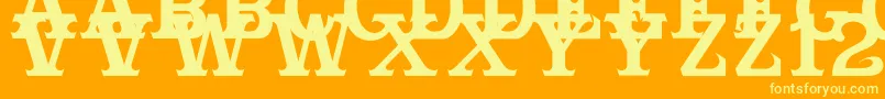 Cabbagetownsmcaps Font – Yellow Fonts on Orange Background
