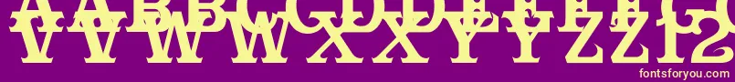 Cabbagetownsmcaps Font – Yellow Fonts on Purple Background