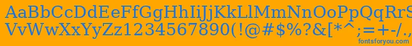 AePetra Font – Blue Fonts on Orange Background