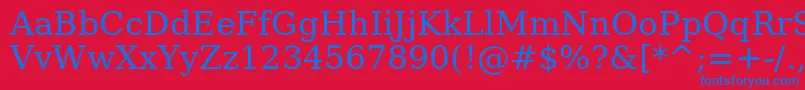 AePetra-Schriftart – Blaue Schriften auf rotem Hintergrund